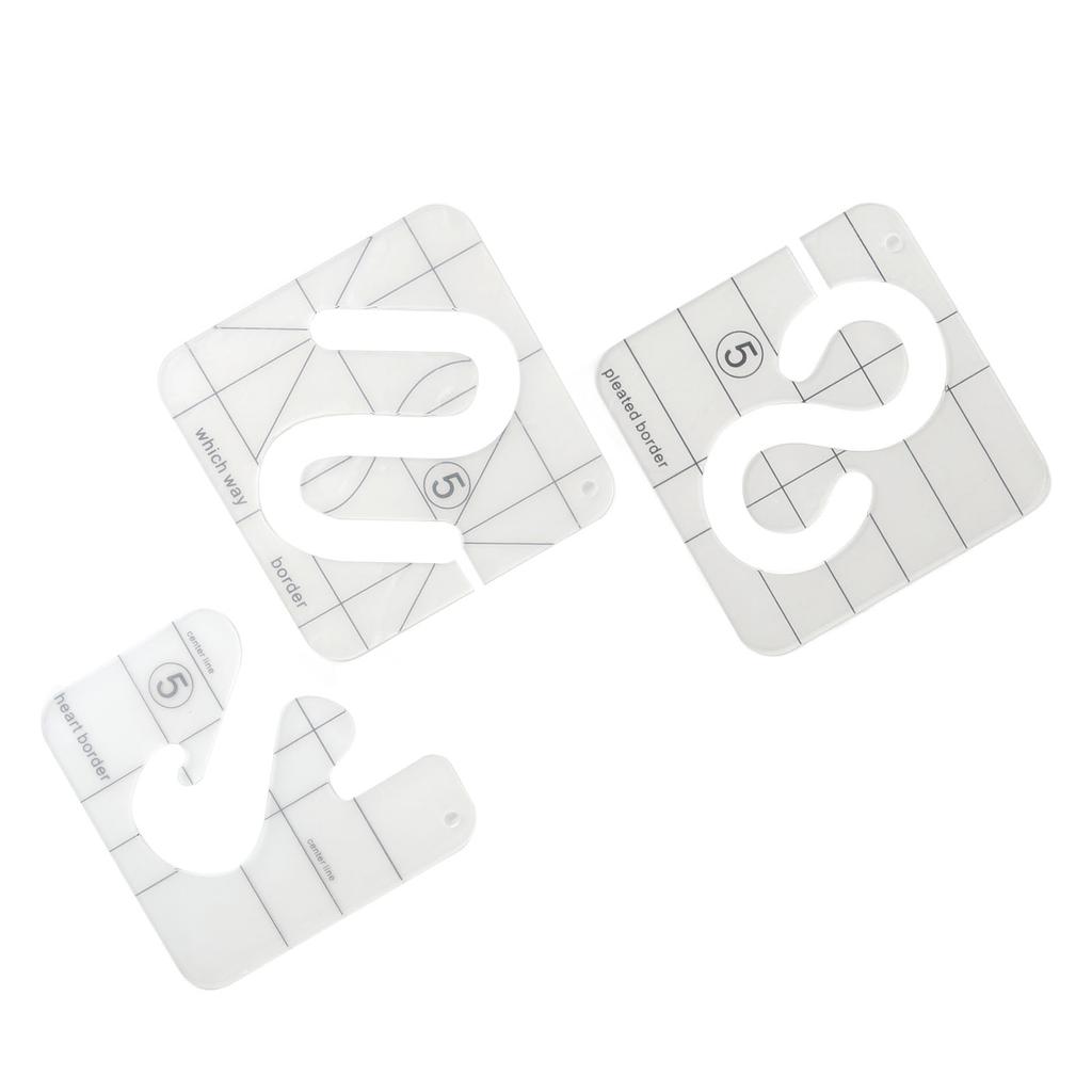 3Pcs Quilting Templates Durable Acrylic Free Motion Transparent Widely Used Free Motion Quilt Templates for Quilting DIY