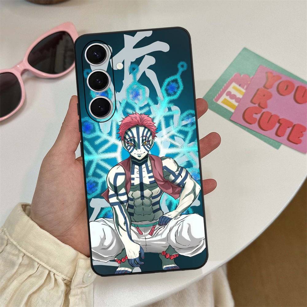 D-Demon S-Slayer Akaza Phone Case For Samsung S 24 Fe 25 Ultra Plus 20 Lite 21 30 22 23 24 22 Ultra 5G Fundas