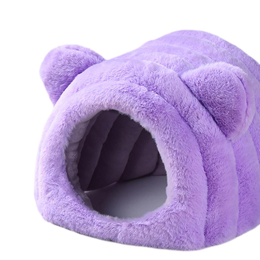 Samt Hamsterbett Halboffen Warmes Versteck Waschbares Nest für Kaninchen Igel Chinchilla Herbst Winter