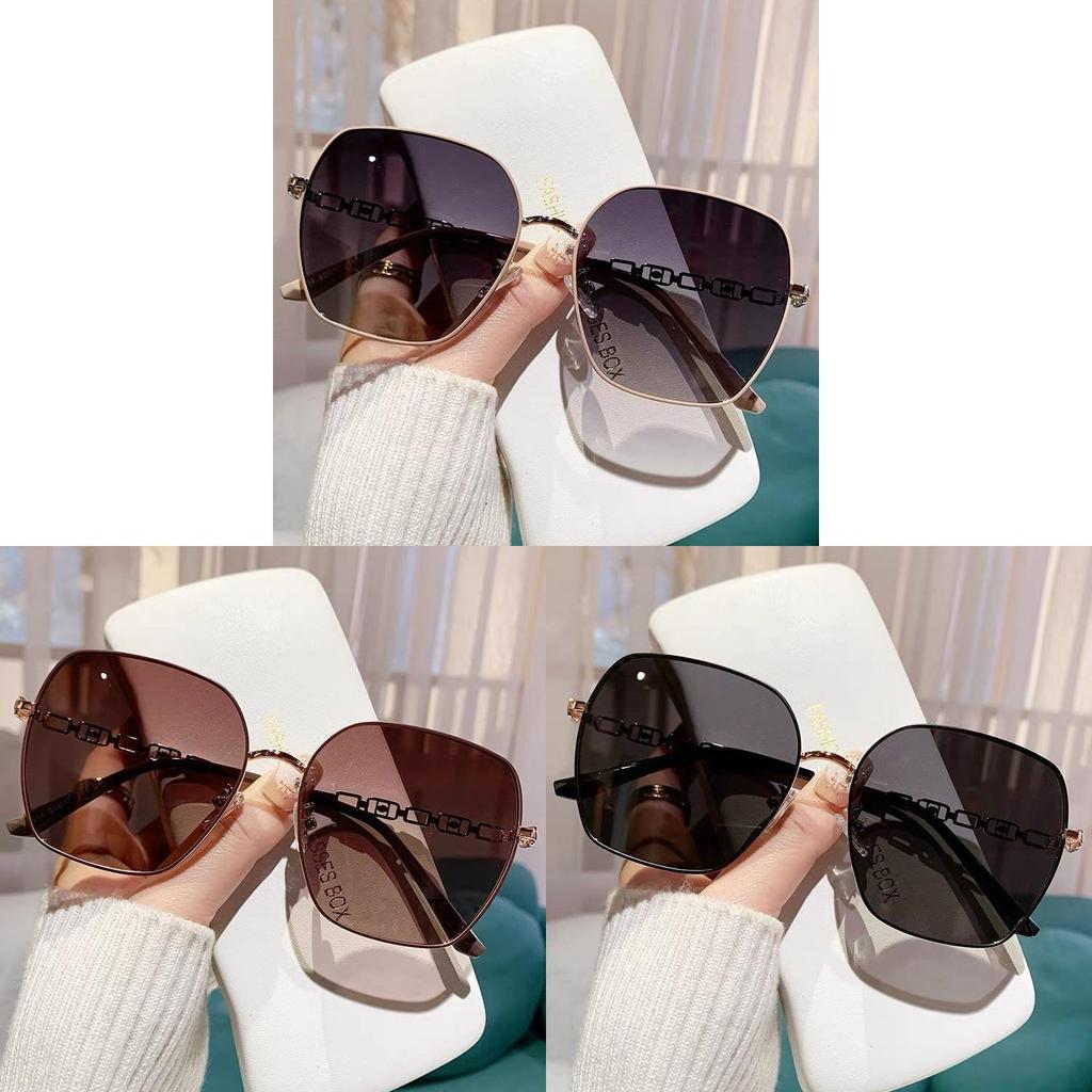 Fashion Geometric Women Sun Glasses With Gradient Pink Lenses And Uv400 Protection For Outdoor Activities