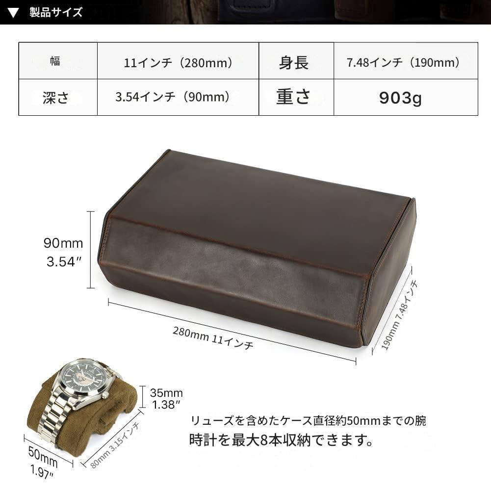 Family Watch Shockproof Storage Travel Case Contact's Roll, 8-Watch Case, Portable, Box,