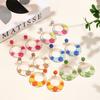 Summer Dopamine Color Stud Earrings Sweet Flower Circle Vacation Wind Earrings Femininity Niche Earrings
