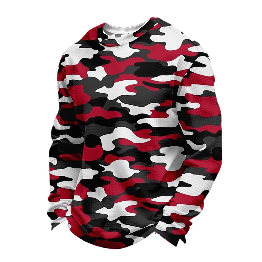 Pánský ležérní top s digitálním potiskem a dlouhým rukávem, Pánský kulatý výstřih s dlouhým rukávem