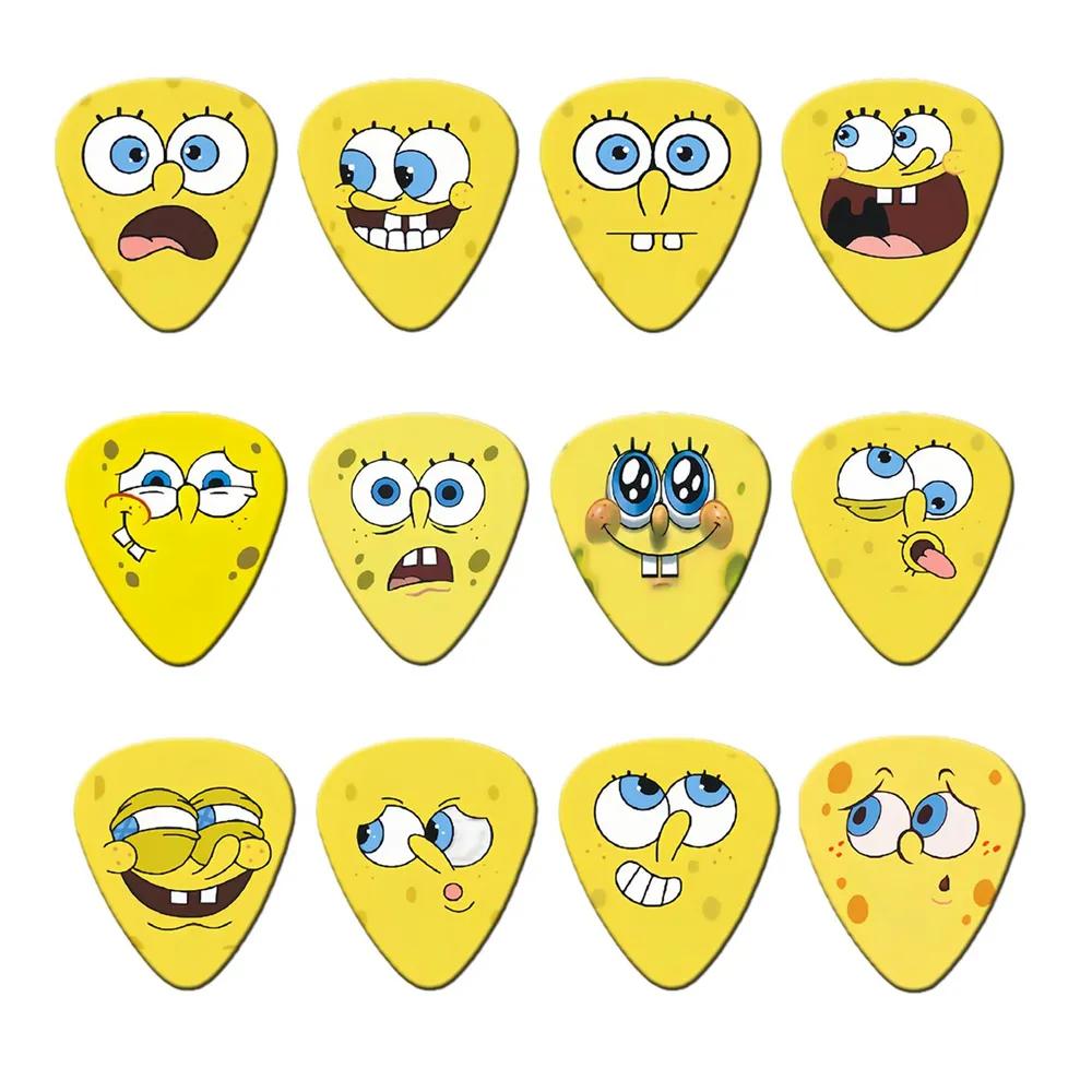 Guitar picks 12 pcs 0.71mm, double-sided printing with unique patterns (12 designs), set of acoustic, electric guitar and ukulele, for children and