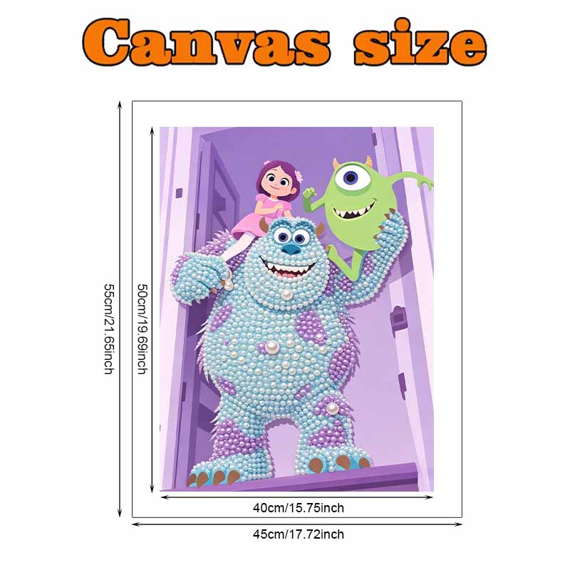 Disney Pearl Painting Monsters, Inc. DIY Pearl Art Painting Pearl Gem Painting Pictures Crafts Special Shape Home Wall Decoration
