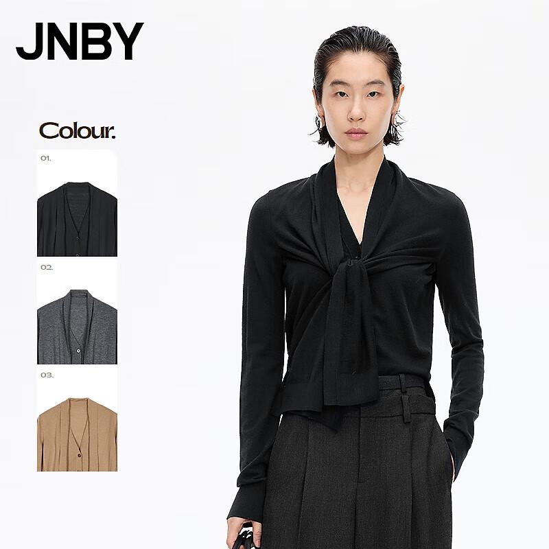 JNBY 2025 Winter Wool Knit Scarf Collar Sweater