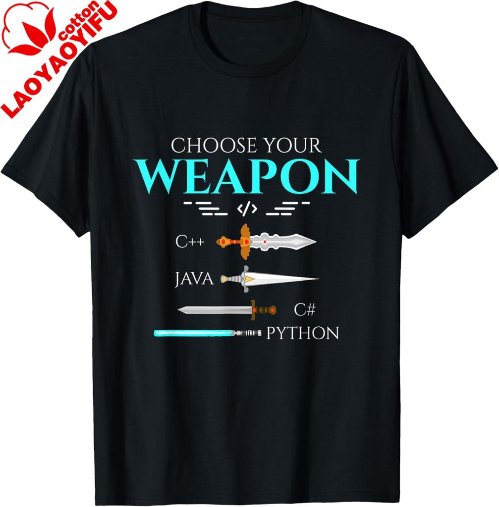 Choose Your Programming Funny Computer Coding T-Shirt Casual Individuality Cotton Tee Streetwear Clothing