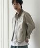 Alyss [Oh Jung-Kyu X Alyss] Contrast Zip-Up Work Jacket [Light Beige]
