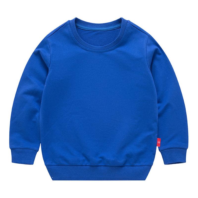 Spring Children's Cotton Sweatshirt Boy and Girl Casual Solid Plain Hoodies Tops 3-10 Years Kids Long Sleeve T-shirt Cltohes
