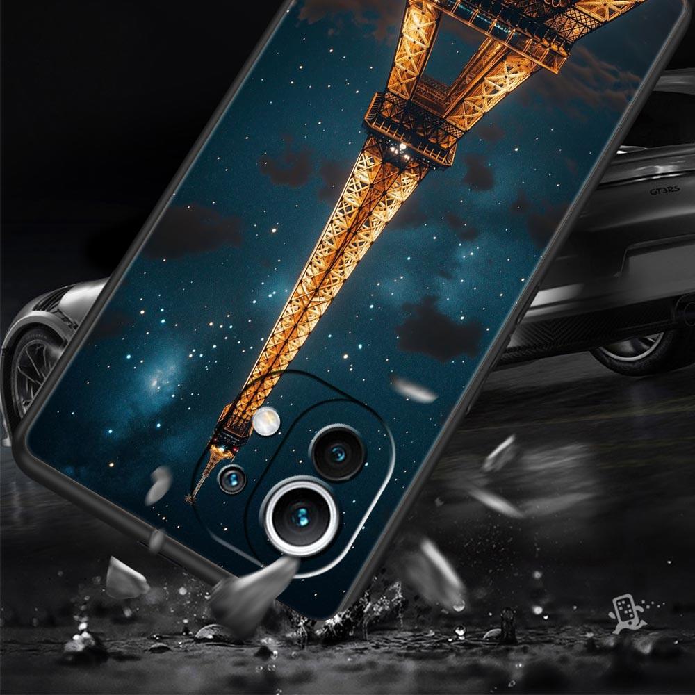 Phone Case For Xiaomi Mi 15 14 13 12 11 Lite 14T 13T 12T 11T Pro Poco X7 X6 X5 X3 Pro F6 F5 F4 Cover Red Umbrella Eiffel Tower