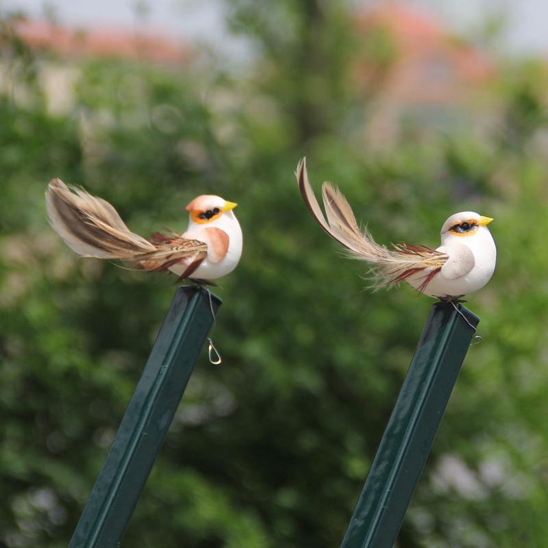 12Pcs Simulation Bird Miniature Decoration Diy Crafts Foam Feather Artificial Fake Birds Models For Home Garden Prop Decor