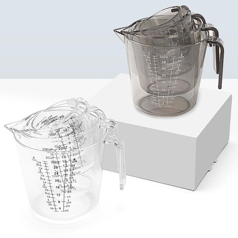 Baking Tools: Large 600ml & 300ml Transparent Plastic Measuring Cups, Kitchen Utensils