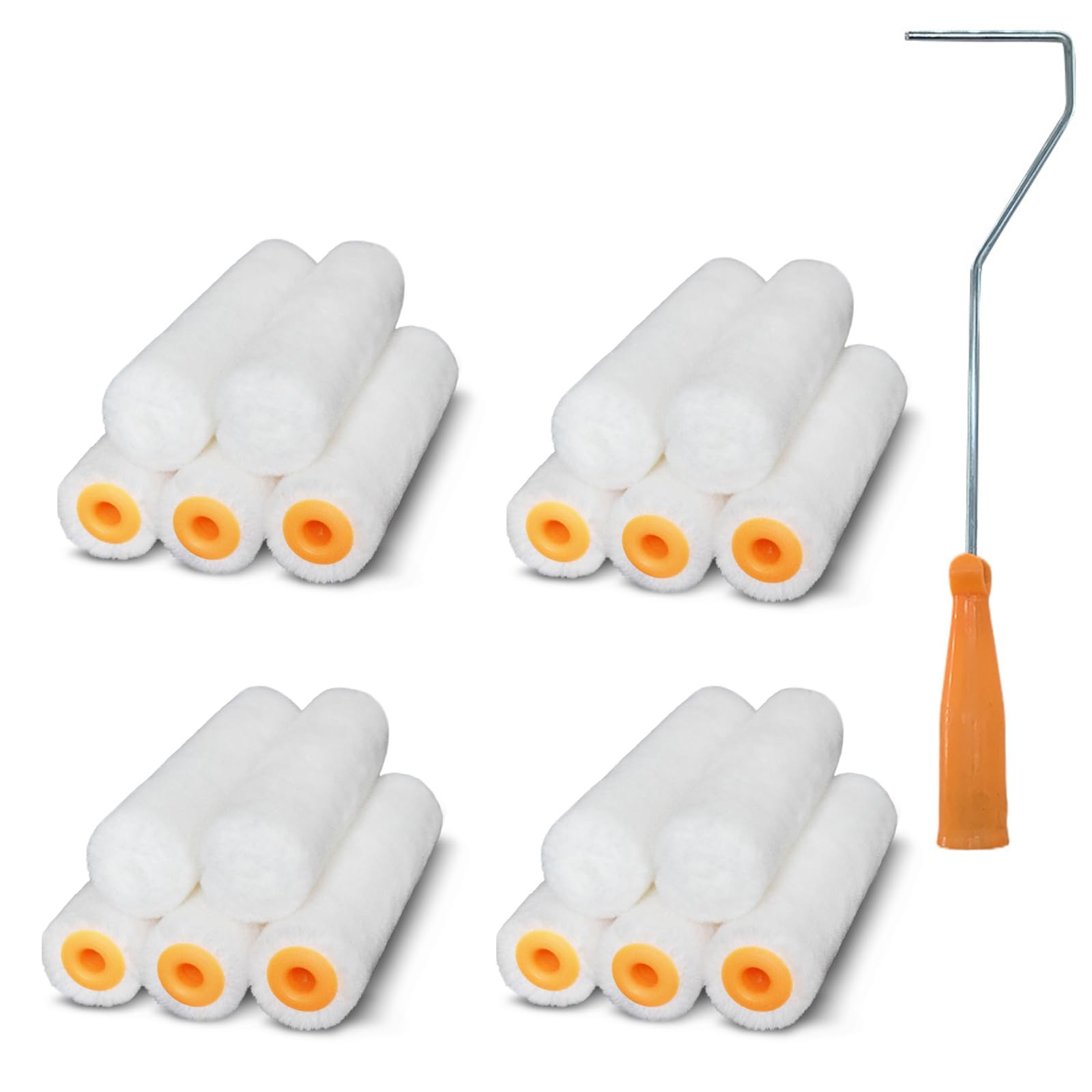 

Microfiber Paint Rollers with Handles for Small Paint Applications 20-Pack 6-Inch