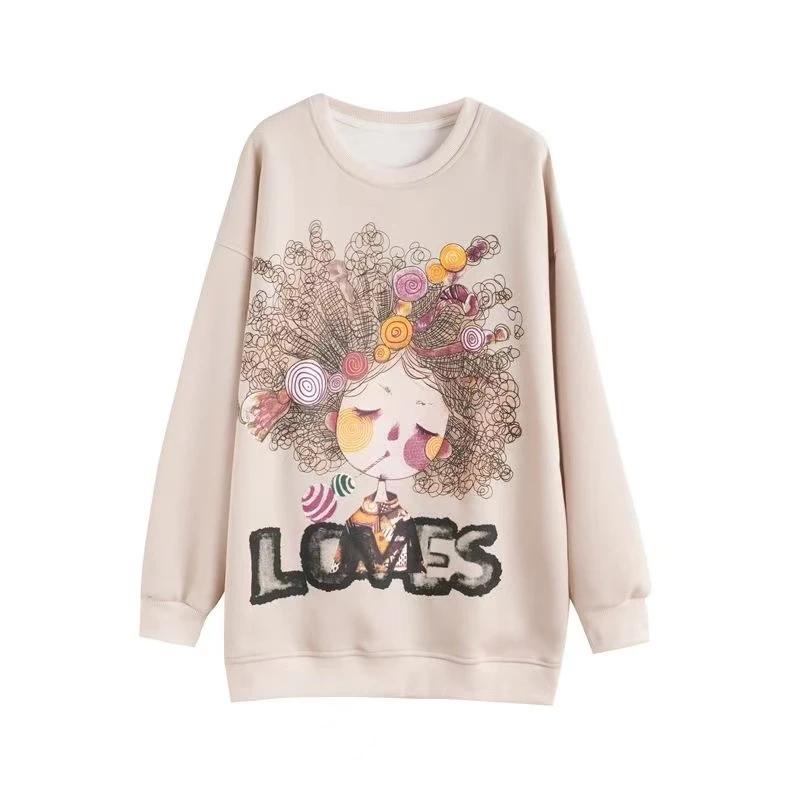 Sweatshirt for Women Oversize Round Neck Thickened Loose Casual Pullover Long Sleeve Winter Sweatshirt Top
