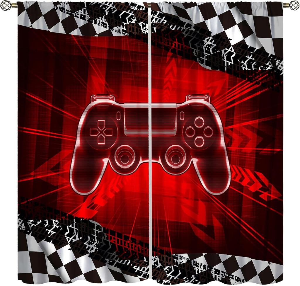 Modern Game Curtains Cartoon Abstract Colour Pigment Creative Electronic Video Gamepad Windows Treatments Insulation Curtain Thermal Polyester