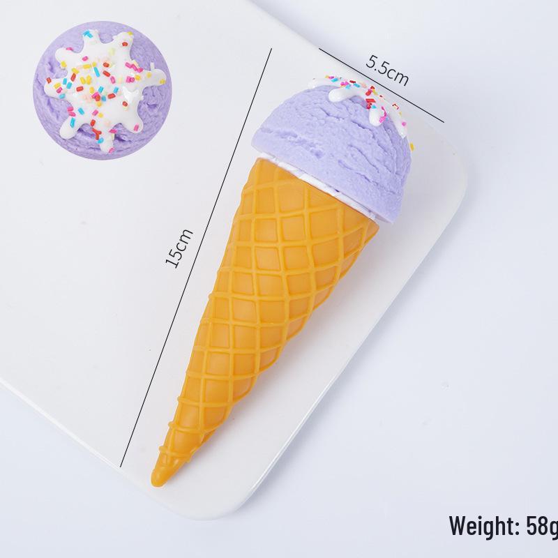 Handcrafted Realistic Ice Cream Ball Display Prop - Macaron Color Cone Toy