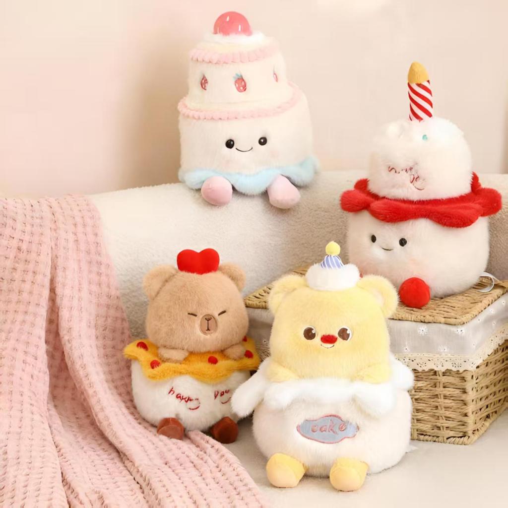 Süßes Kuchen-Plüschtier - Süßes Dessert-Stofftierkissen, Geburtstagskuchen-Puppe, Geschenk für Mädchen, Kinder & beste Freunde