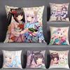 Game NNekoparaS Anime Pillow Case Square DoubleSided Printing Sofa Cushion Cover Pillowcase Bedroom Bedside