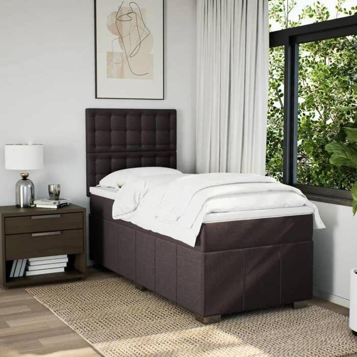 VidaXL Sommier à lattes de lit avec matelas Marron foncé 100x200 cm 3291596