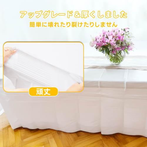 Mocamoro Disposable Tablecloths, 12-Count, White Plastic, Waterproof, Durable, Rectangular Table Covers, Easy Cleanup