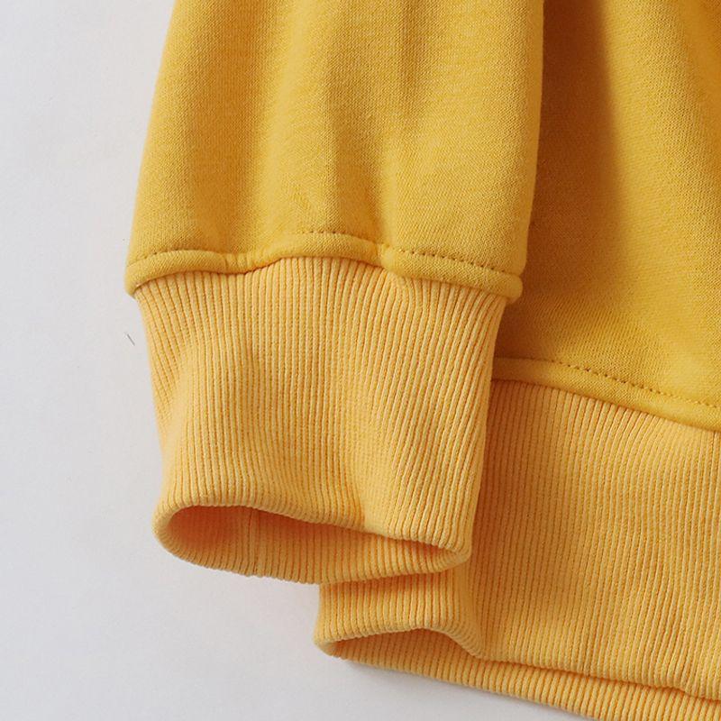 Fleece-lined Casual Hoodie Autumn and Winter New Foreign Trade Women clothes Fashion Hooded Collar Pullover Long sleeve Solid Top 27129