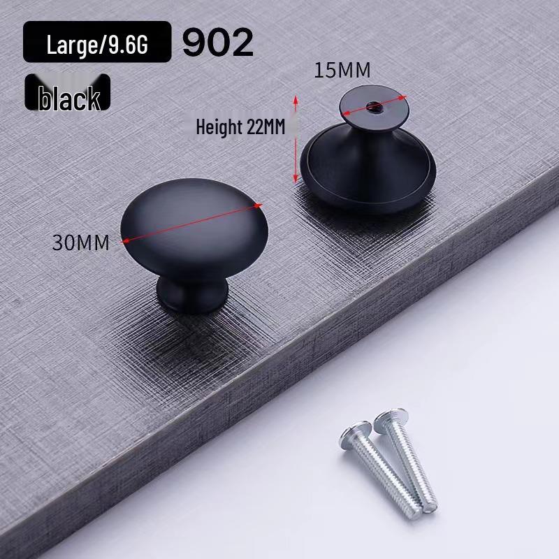 Black Mushroom Style Round Stainless Steel Cabinet Handle