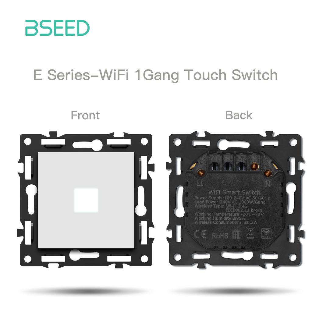 BSEED WIFI Touch Switch 1/2/3/4Gang Glass Smart Wall Light Dimmer Curtain Roller Switch Touch Screen Panel DIY Module E Series