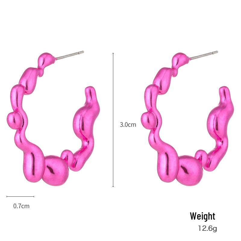 

Серьги-кольца Kenjie Cyberpunk - Дизайн Гипер-розового и Розово-красного цвета