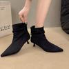 2025 New Punk Style Pointed Toe Women Ankle Boots Fashion Thin Heels Zipper Shoes Autumn Winter Chelsea Short Booties