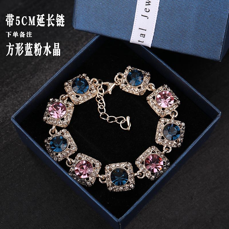 Super Flash Rhinestone Retro Bracelet Women's Fashion Crystal Hand Jewelry Gift Internet Celebrity Bracelet Atmospheric Bracelet Bracelet