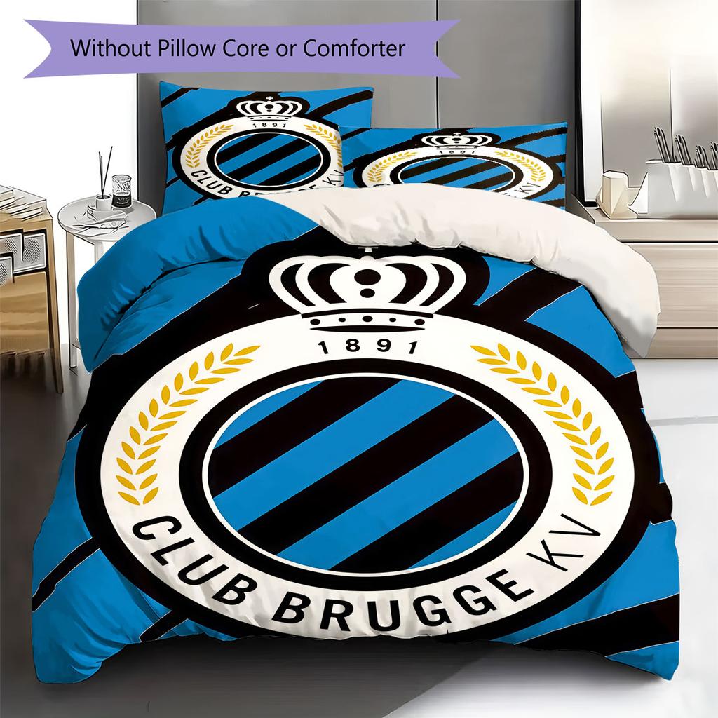Club Brugge KV Pattern Bedding,Quilt Set Quilt Cover Pillowcase Home Birthday Gift(1 * duvet cover + 2 * pillowcase, without core)