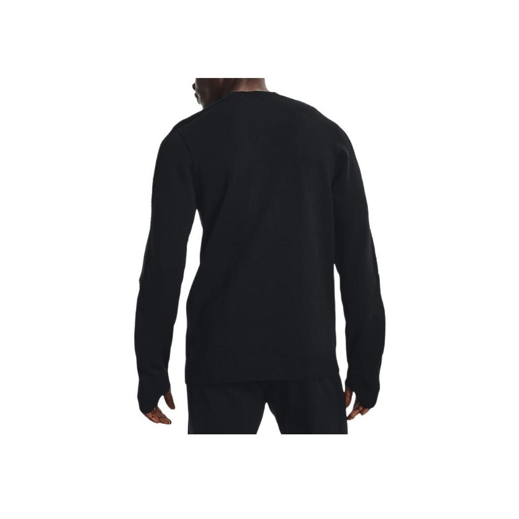 Under Armour Solid Color Logo Print Running Sweatshirt Men Tops Black 1371573-001