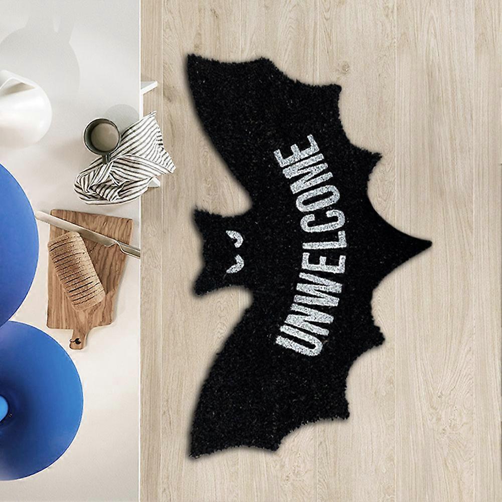 Unwelcome Bat Shaped Mat Spookys Front Door Welcome Mat for Living Room Decor