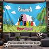 Wall Hanging Tapestry Custom NameBarbapapa Pattern Personalized Printed Fabric Wall Decor