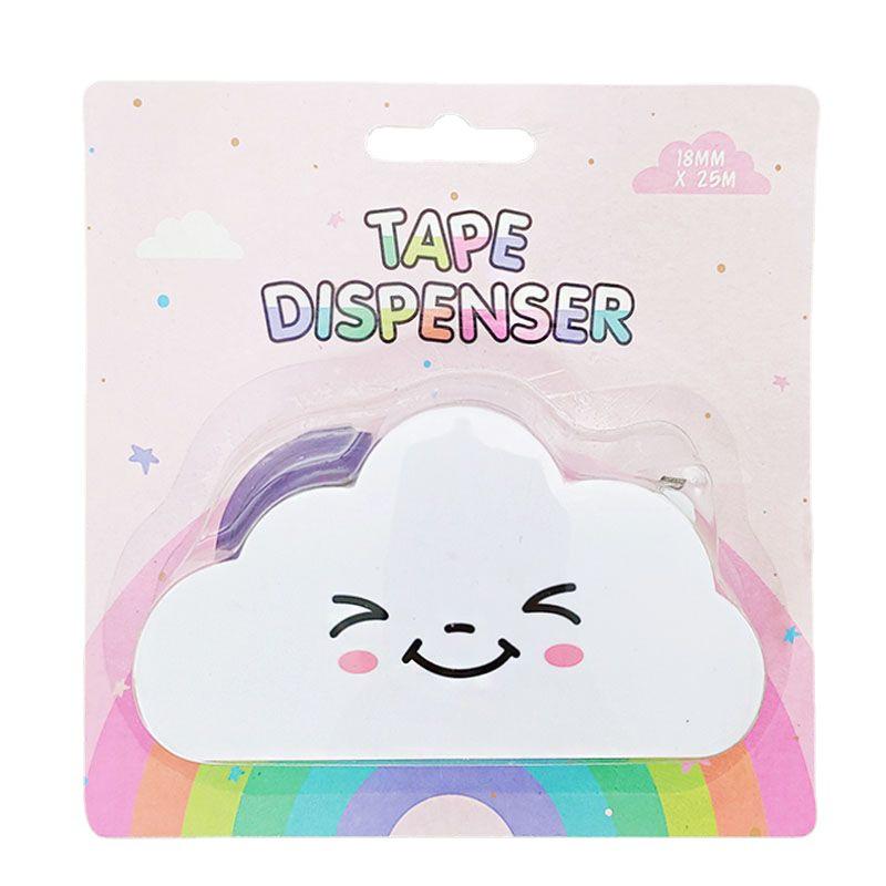 Rainbow Tape Holder: Cute Desktop Tape Dispenser & Cloud Cutter for Students