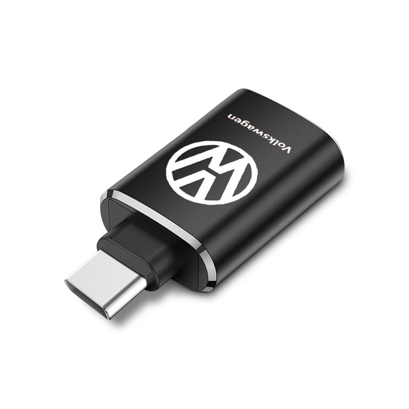 1 Stuks Auto Oplaadadapter Type-C Naar USB Converter Auto Accessoires voor Volkswagen MK6 MK5 MK4 MK7 Golf-4 5 6 7 Passat Ibiza Leon FR 2 Altea Aztec
