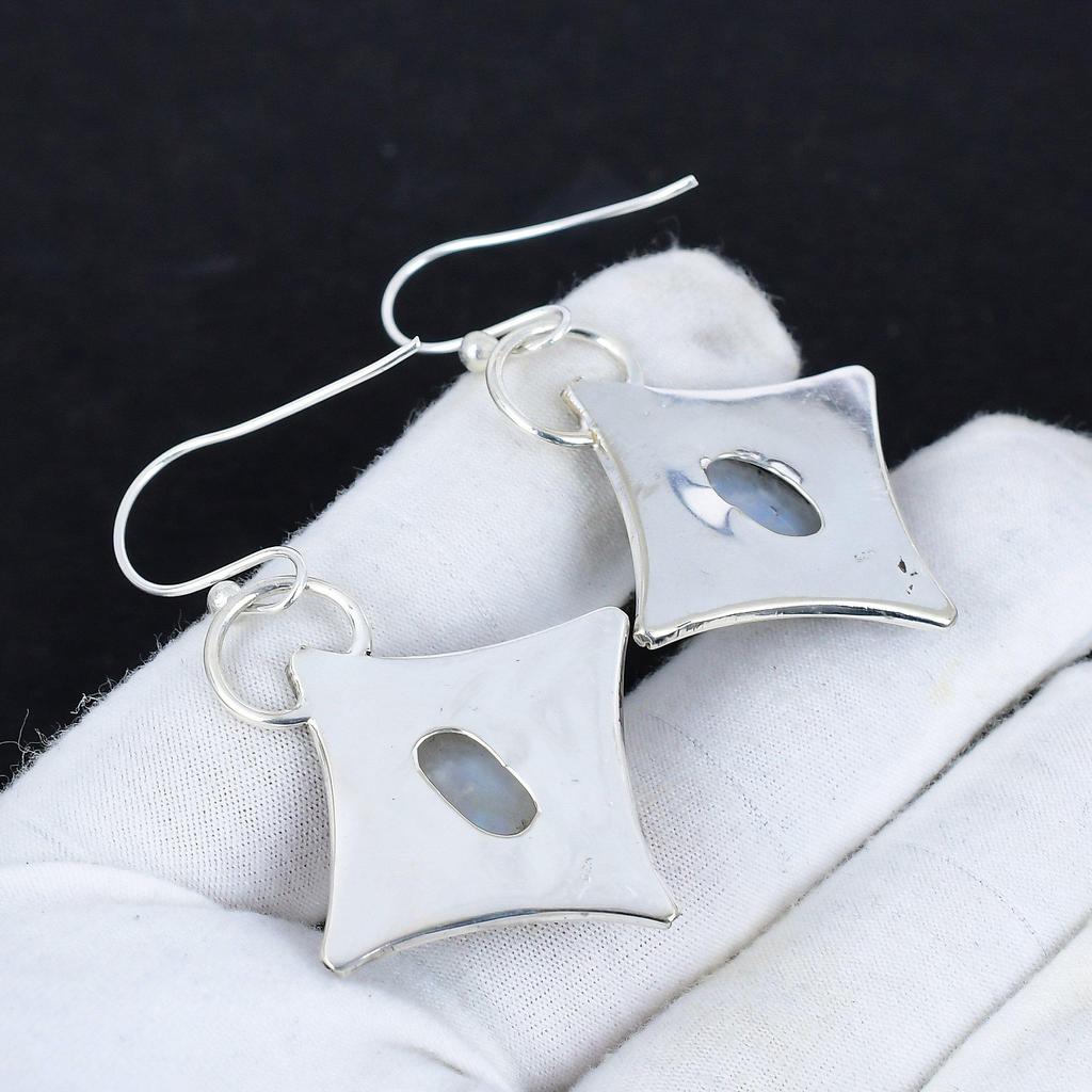 Natural Rainbow Moonstone Antique Earrings 925 Sterling Silver Earring, Boho Silver Jewelry Dangle Earrings, Gifts For Enganement Gifts For Her