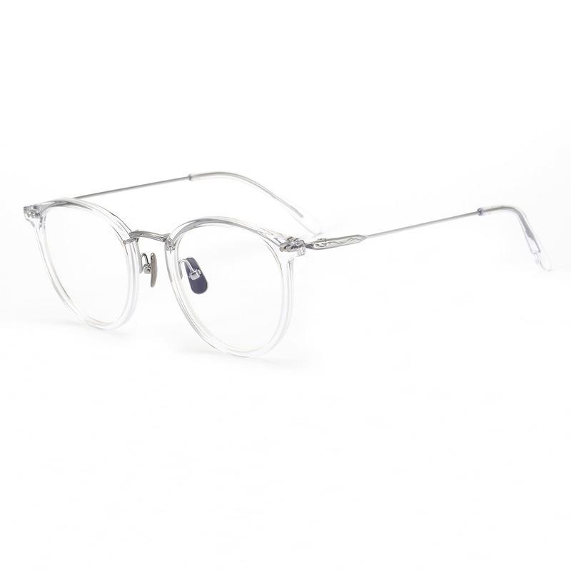 Unisex Korean Style Round Pure Titanium Myopia Glasses Frame – Transparent Optical Frame