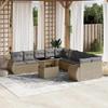VidaXL Garden Lounge Set 11 Pcs with Beige Cushions Wicker 3268799