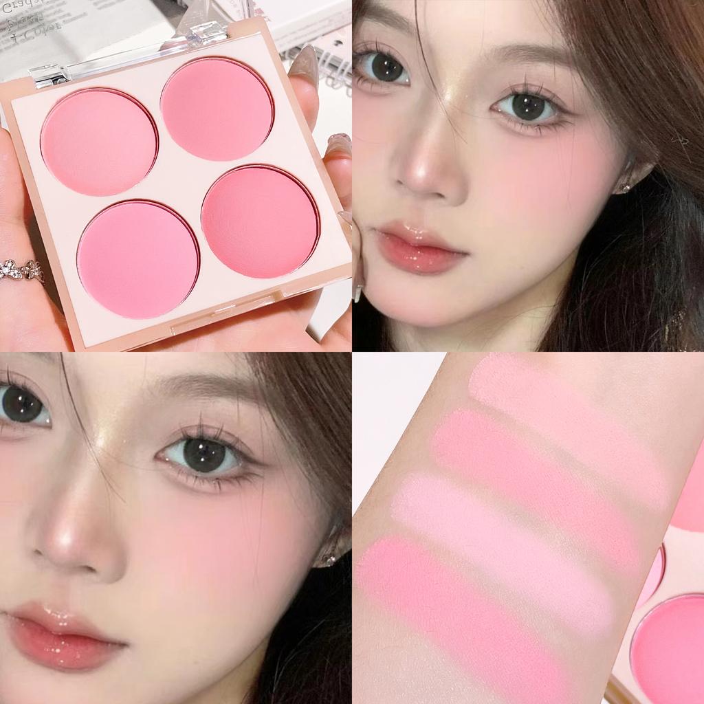 Korean four- blush,ice cream ,low-saturation pink/blue/purple,naturally brightening & contouring,perfect holiday gift