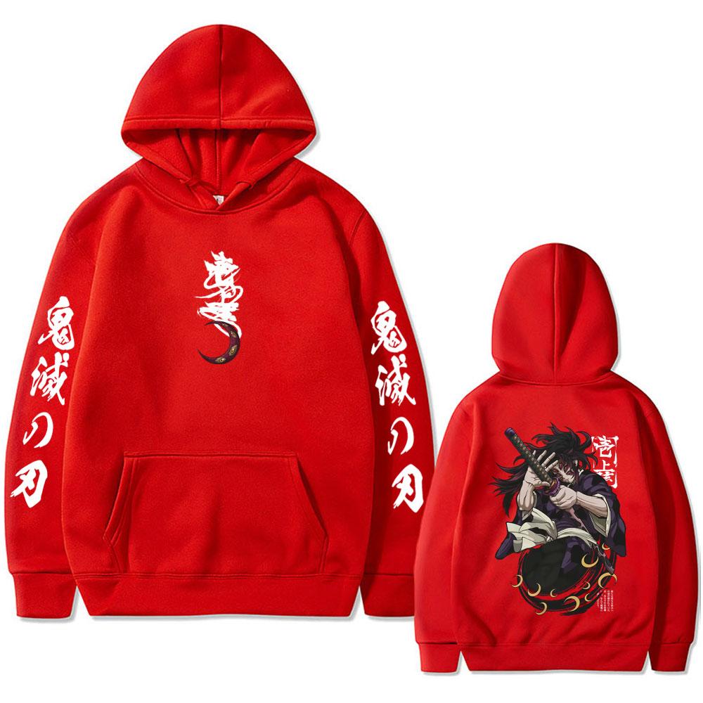 Anime Demon Slayer Kokushibo Graphic Hoodie Men Women Clothing Cartoon Fashion Oversized Pullover Men's Vintage Hoodies