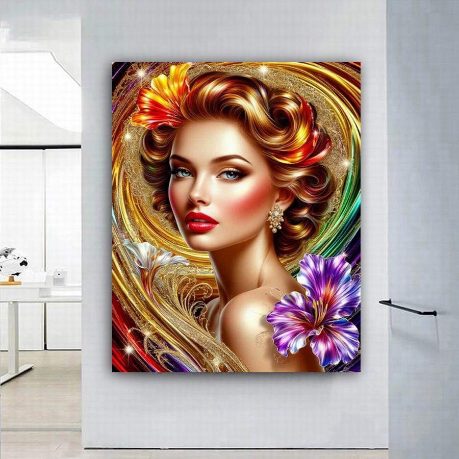 Diamond Painting New Collection Beautiful Woman Diy Full Square Round Drill Rhinestone Embroidery Pretty Girl Mosaic Cross Stitch Kits
