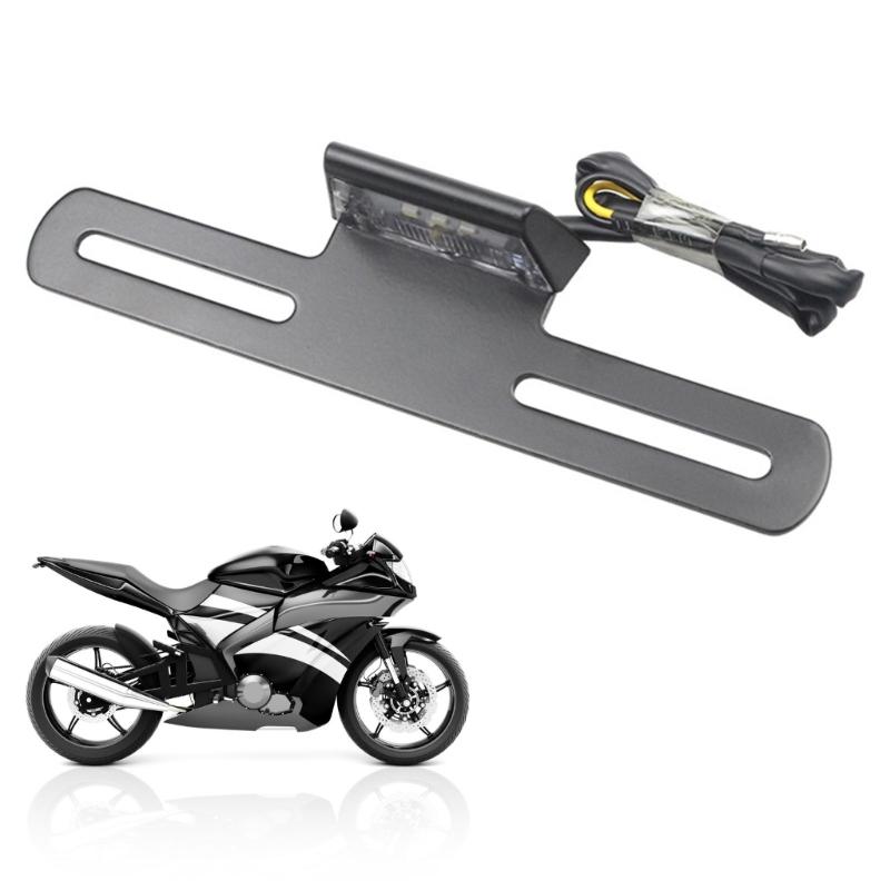 Aluminum Motorcycle License Number Plates Holder Frame with LED Light Tail Lamp LED Light Bracket