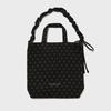 Clover Heart Shirred Ribbon Eco Bag Black Dot