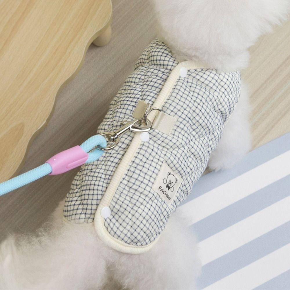 100% Cotton Pet Dog Clothes Cotton Material Back Buckle Puppy Clothes Vest Comfortable Warm Design Teddy Bear Coat Autumn Season