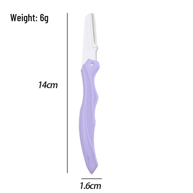 Portable Eyebrow Grooming Set: Folding Comb, Angled Scissors, Razor, Tweezers