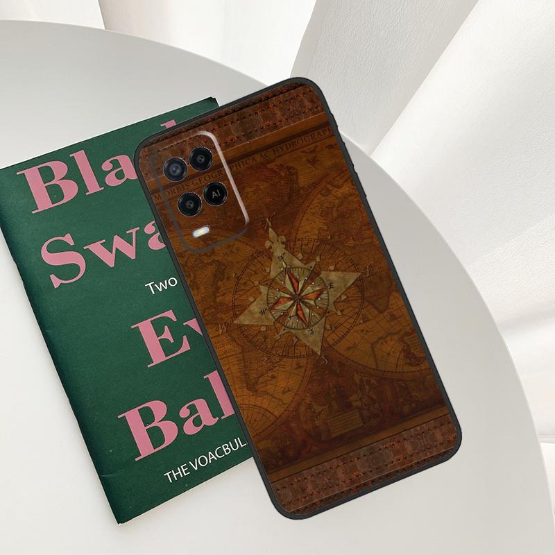 Compass Case For Oppo A52 A72 A76 A96 A54 A74 A94 A54S A57S A58 A78 A98 A57 A77 A15 A16 A17 Cover