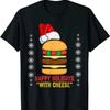New Limited Happy Holidays With Cheese Christmas Cheeseburger T Shirt