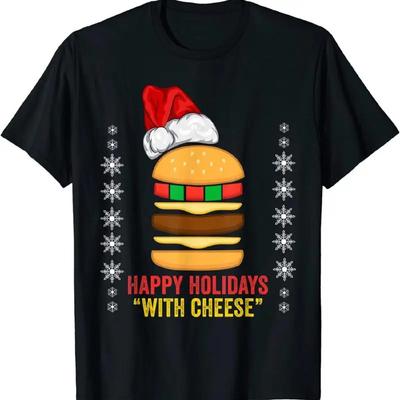 Neues limitiertes Fröhliche Feiertage mit Käse Weihnachts-Cheeseburger-T-Shirt