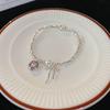 Zircon love bow, broken silver pearl necklace set, high-end light luxury collarbone chain, Korean sweet necklace.